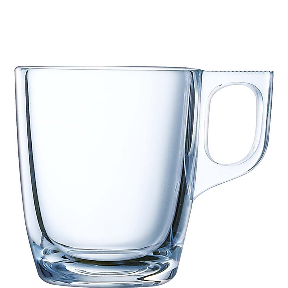 Arcoroc Voluto Obertasse, Kaffeetasse, 90ml, Glas gehärtet, transparent, 6 Stück