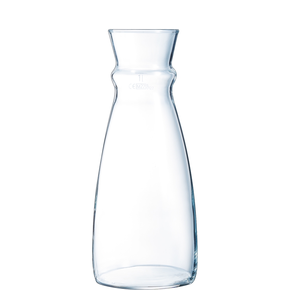 Arcoroc Fluid Karaffe, 1.1 Liter, mit Füllstrich bei 1l, Glas, transparent, 1 Stück