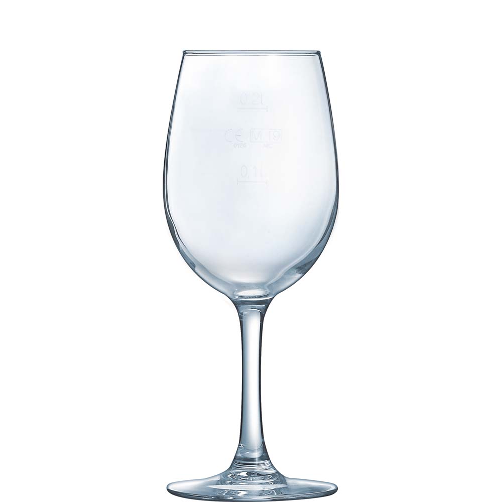 Arcoroc Vina Weinkelch, 260ml, mit Füllstrich bei 0.1l+0.2l, Glas, transparent, 6 Stück