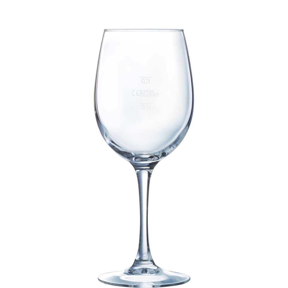 Arcoroc Vina Weinkelch, 360ml, mit Füllstrich bei 0.1l+0.2l, Glas, transparent, 6 Stück
