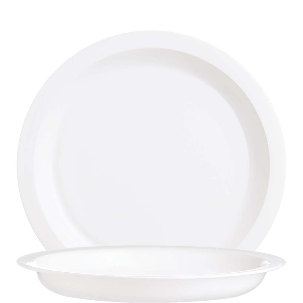 Arcoroc Restaurant White Teller halbtief, 25.5cm, 25.5cm, Opal, weiß, 6 Stück