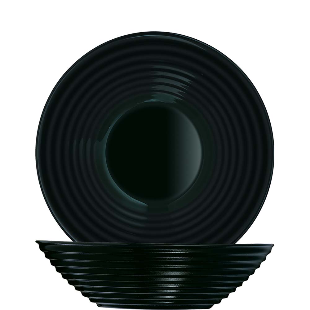 Luminarc Harena Black Multischale, 15.9cm, 450ml, Glas gehärtet, schwarz, 6 Stück