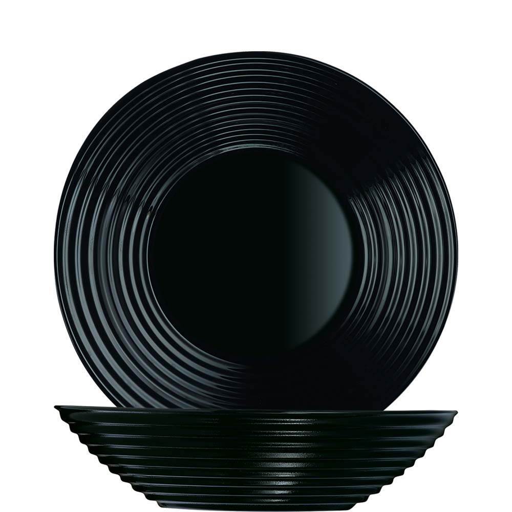 Luminarc Harena Black Suppenschale, 20cm, 880ml, Glas gehärtet, schwarz, 1 Stück