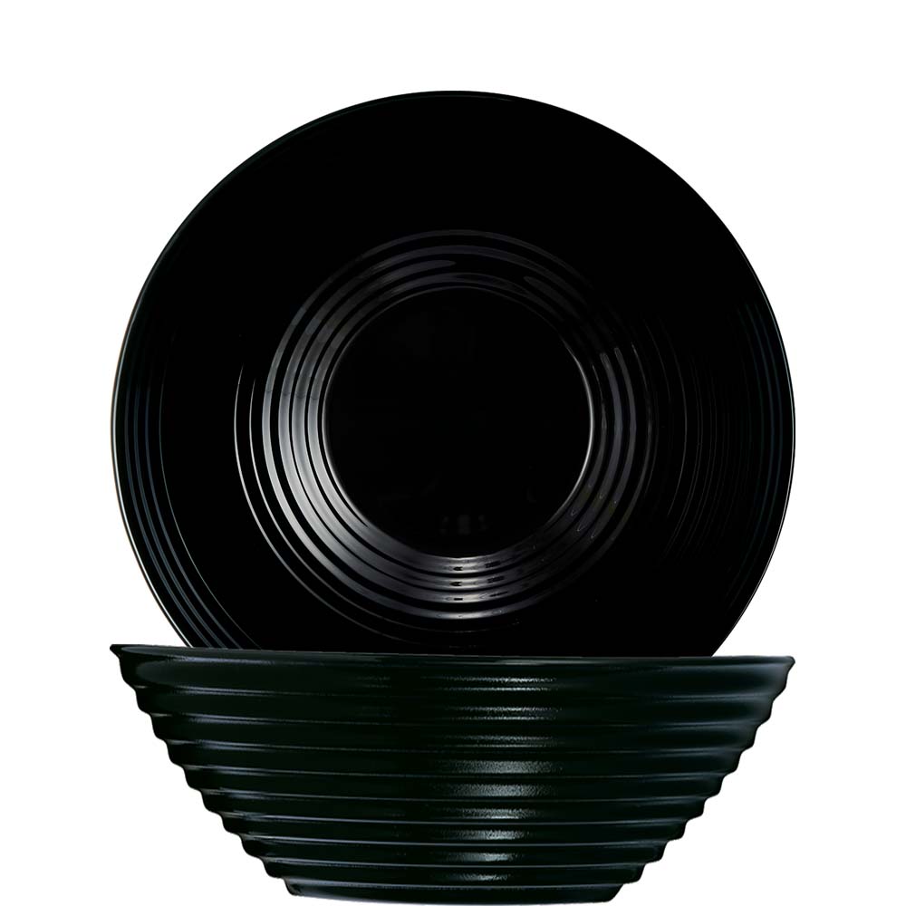 Luminarc Harena Salatschale, 27.3cm, 3.1 Liter, Glas gehärtet, schwarz, 1 Stück