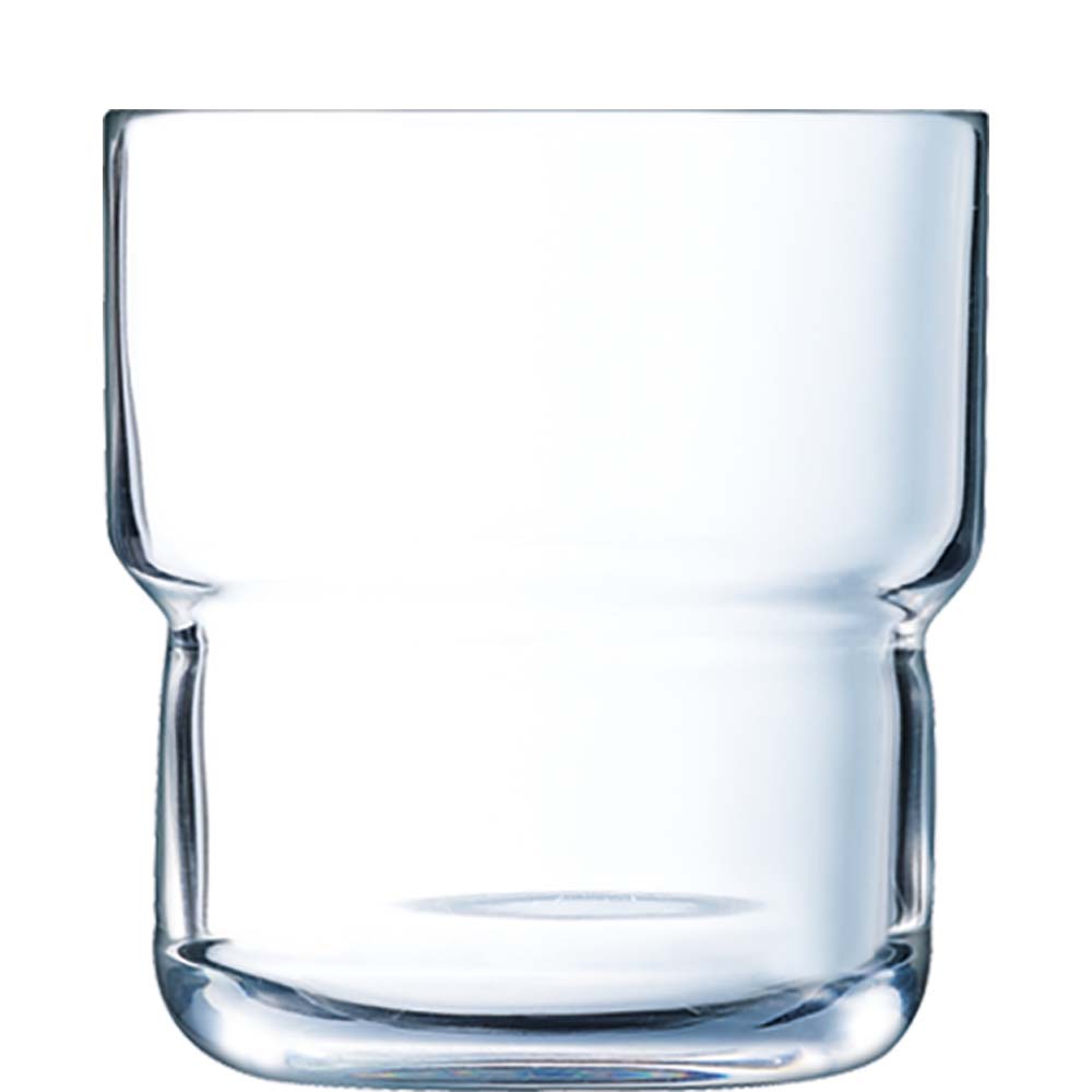 Arcoroc Log Tumbler, Trinkglas, stapelbar, 270ml, Glas gehärtet, transparent, 6 Stück