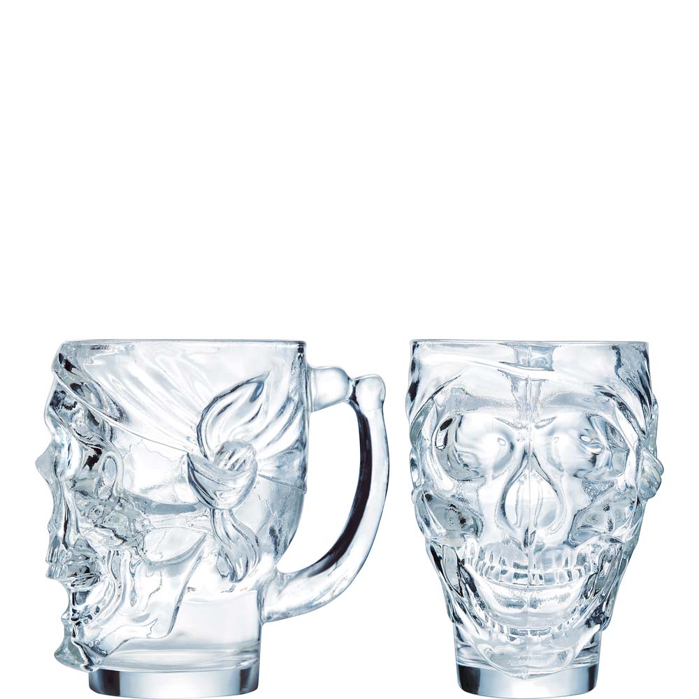 Arcoroc Skull Totenkopf Cocktailglas, 900ml, Glas, transparent, 1 Stück