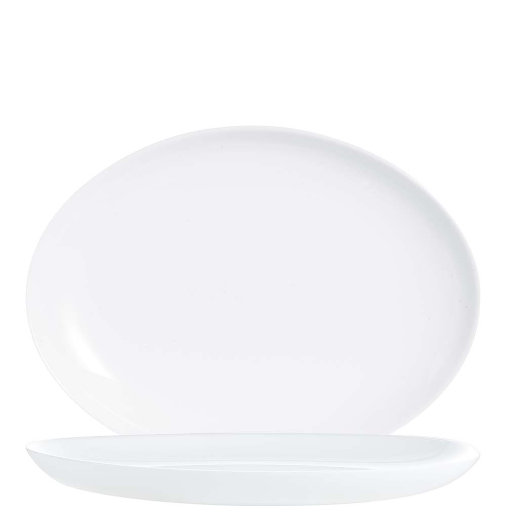 Arcoroc Evolutions White Platte oval, 32.9cm, Opal, weiß, 6 Stück