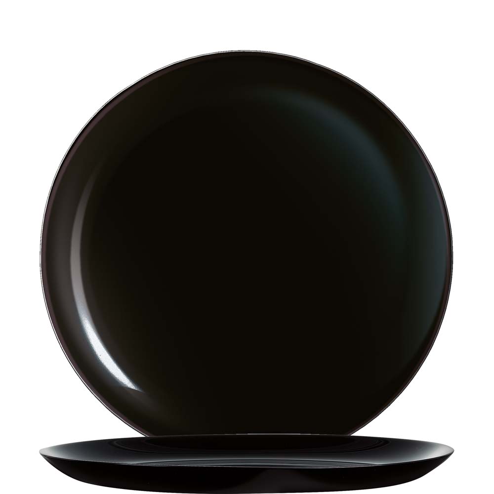 Arcoroc Evolutions Black Coupteller flach, 27cm, 27cm, Glas gehärtet, schwarz, 6 Stück