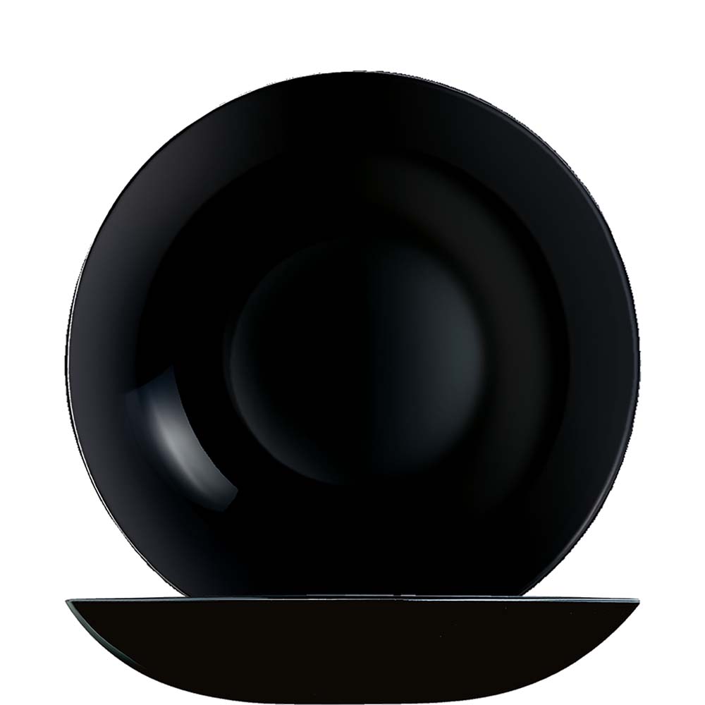 Arcoroc Evolutions Black Coupteller tief, 20cm, 780ml, Glas gehärtet, schwarz, 6 Stück