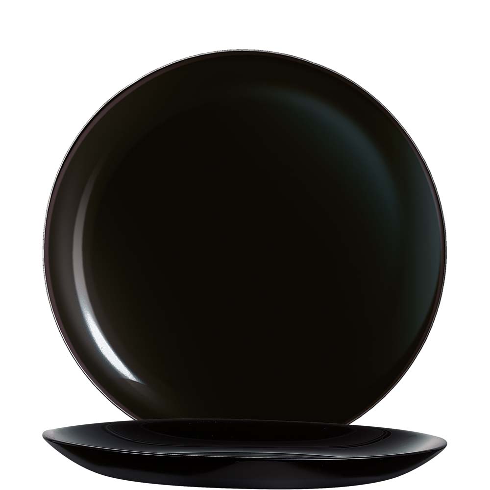 Arcoroc Evolutions Black Coupteller flach, 19cm, 19cm, Glas gehärtet, schwarz, 6 Stück