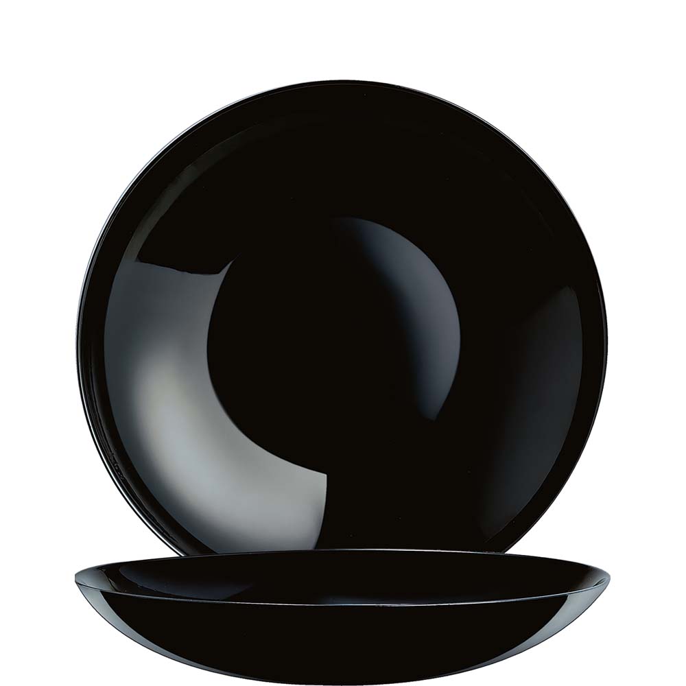 Arcoroc Evolutions Black Coupteller tief, 25.7cm, 1.2 Liter, Glas gehärtet, schwarz, 6 Stück