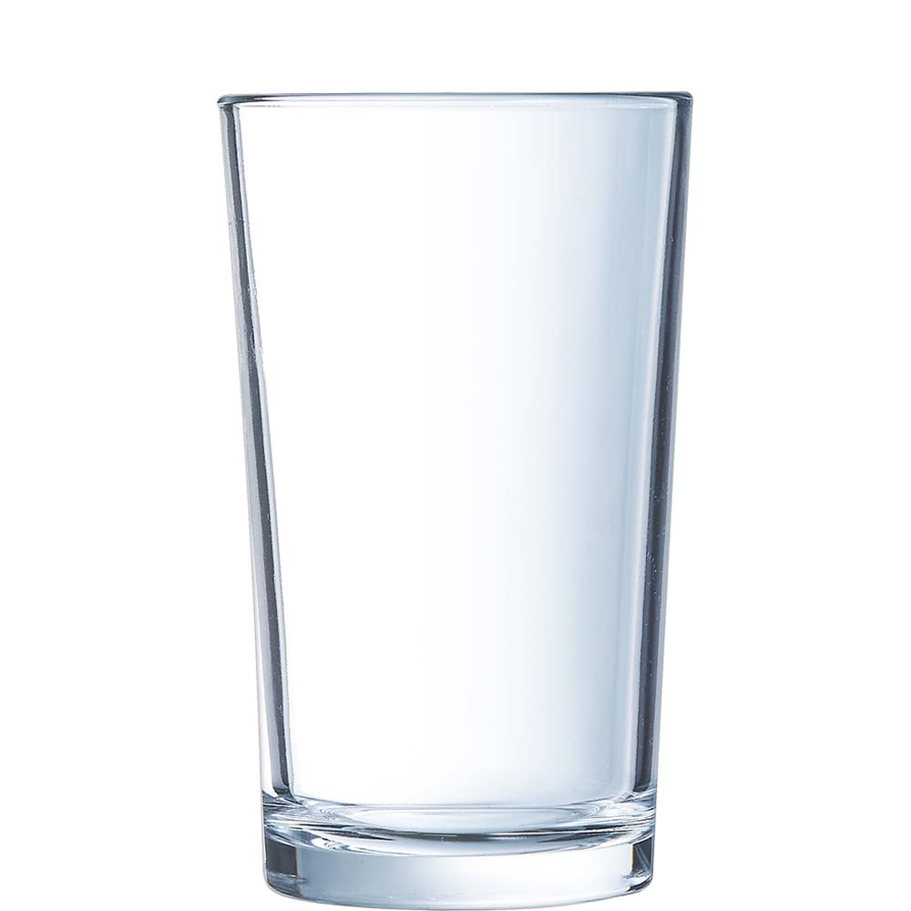 Arcoroc Conique Tumbler, Trinkglas, 200ml, mit Füllstrich bei 0.1l, Glas gehärtet, transparent, 6 Stück