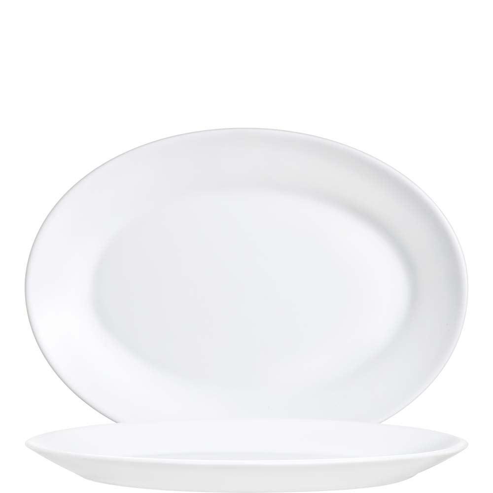 Arcoroc Restaurant White Platte oval, 29.5cm, Opal, weiß, 6 Stück