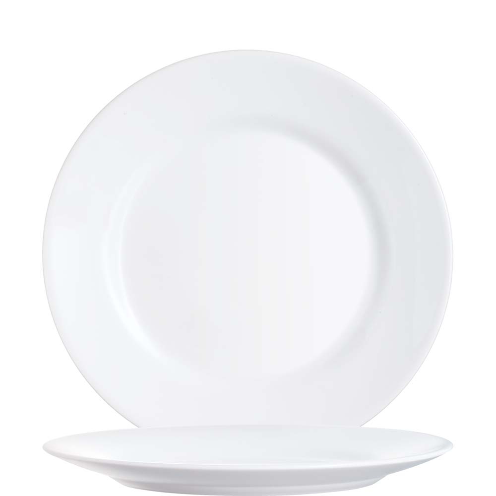 Arcoroc Restaurant White Teller flach, 25.1cm, 25.1cm, Opal, weiß, 6 Stück