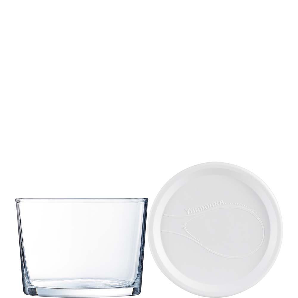 Arcoroc Onctuose Schale mit PE-Deckel, 8.5cm, 220ml, Glas, transparent, 6 Stück