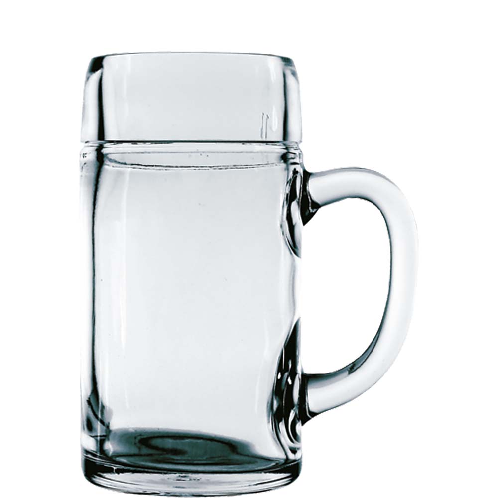 Stölzle-Oberglas Styria Maßkrug, 1.265 Liter, mit Füllstrich bei 1l, Glas, transparent, 6 Stück