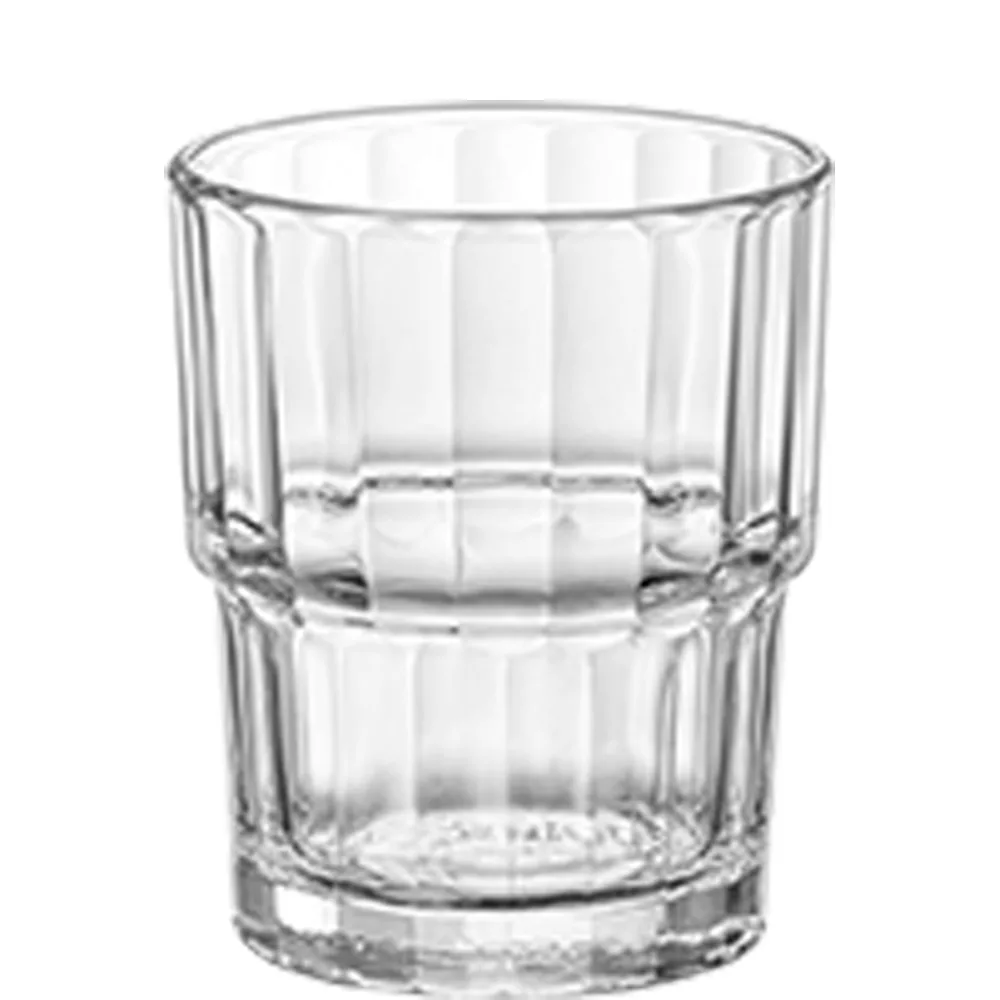 Bormioli Rocco Lyon Optique Tumbler, Trinkglas, stapelbar, 205ml, Glas gehärtet, transparent, 12 Stück