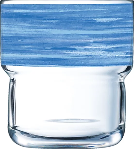 Arcoroc Brush Blue FB22 Tumbler, Trinkglas, stapelbar, 220ml, Glas gehärtet, blau, 6 Stück