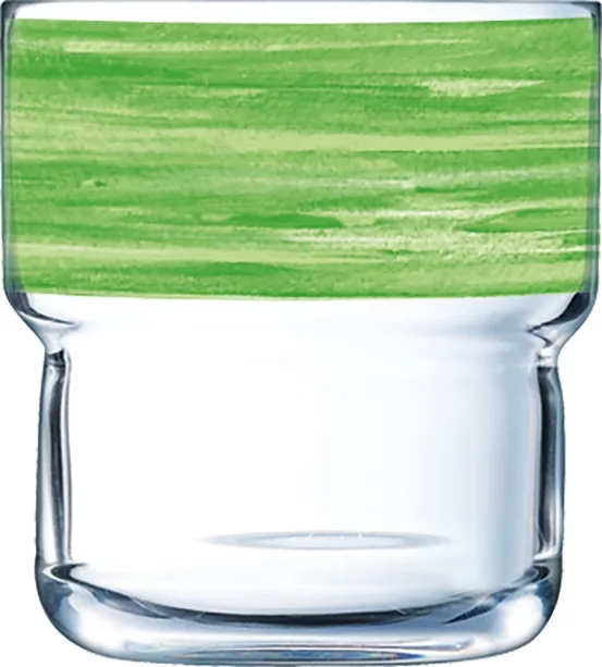 Arcoroc Brush Green FB22 Tumbler, Trinkglas, stapelbar, 220ml, Glas gehärtet, grün, 6 Stück